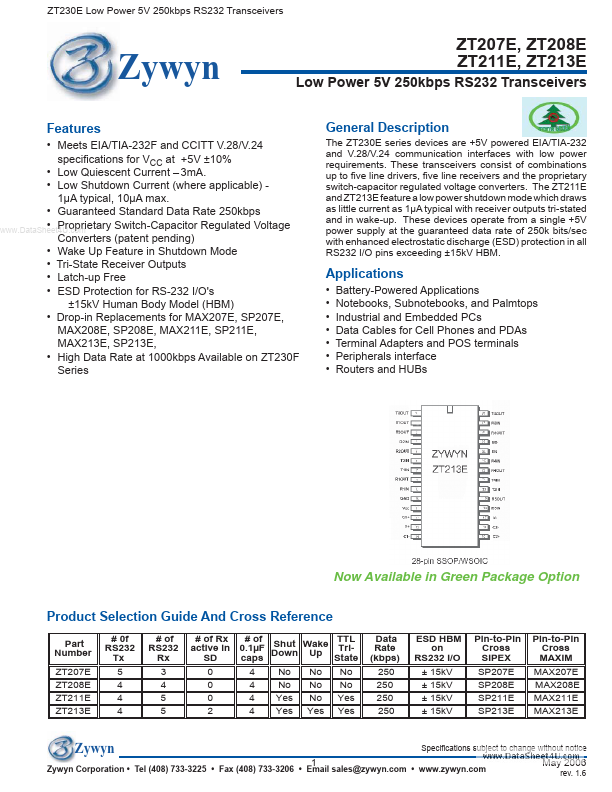 <?=ZT208E?> डेटा पत्रक पीडीएफ