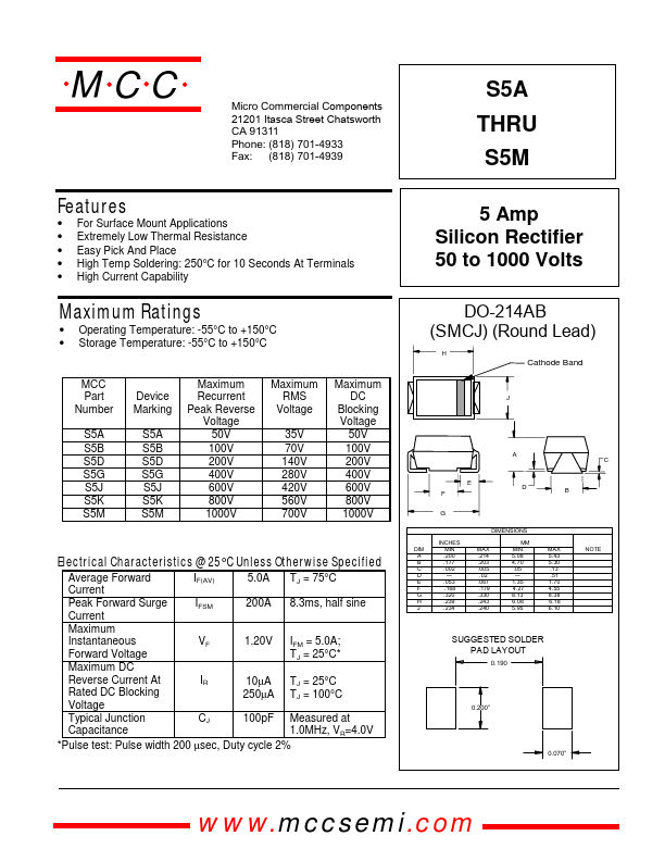 S5D Micro Commercial Components