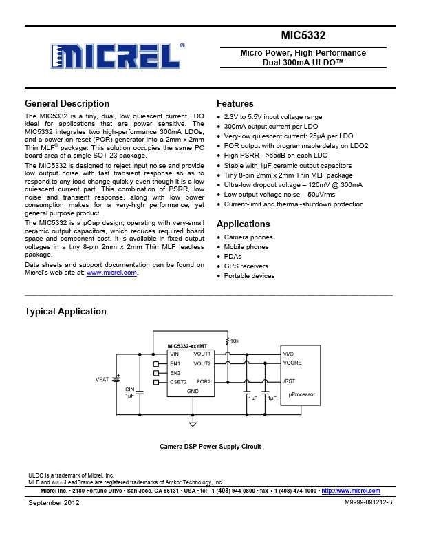 MIC5332 Micrel Semiconductor