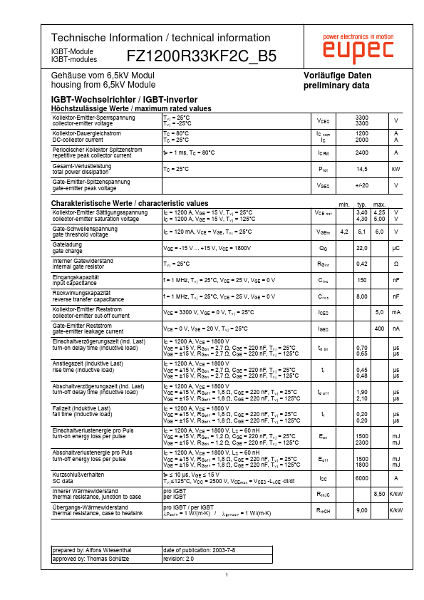 <?=FZ1200R33KF2C-B5?> डेटा पत्रक पीडीएफ