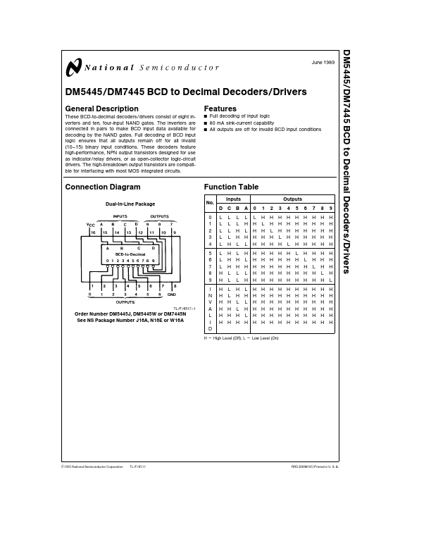 DM7445 National Semiconductor