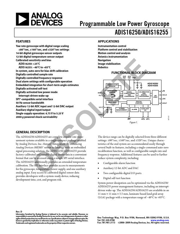 ADIS16250 Analog Devices