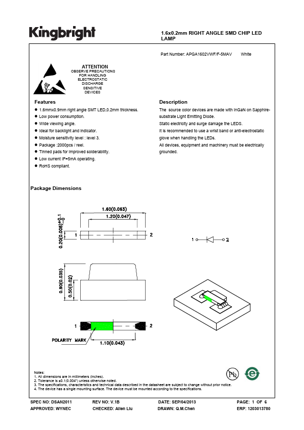 <?=APGA1602VWF-F-5MAV?> डेटा पत्रक पीडीएफ