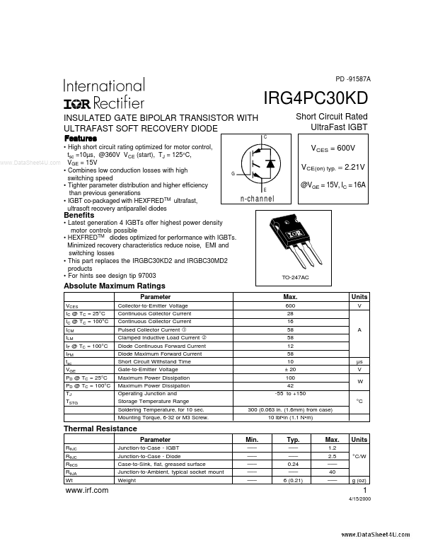 G4PC30KD International Rectifier