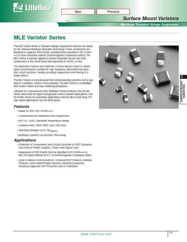 V18MLE0603 Littelfuse