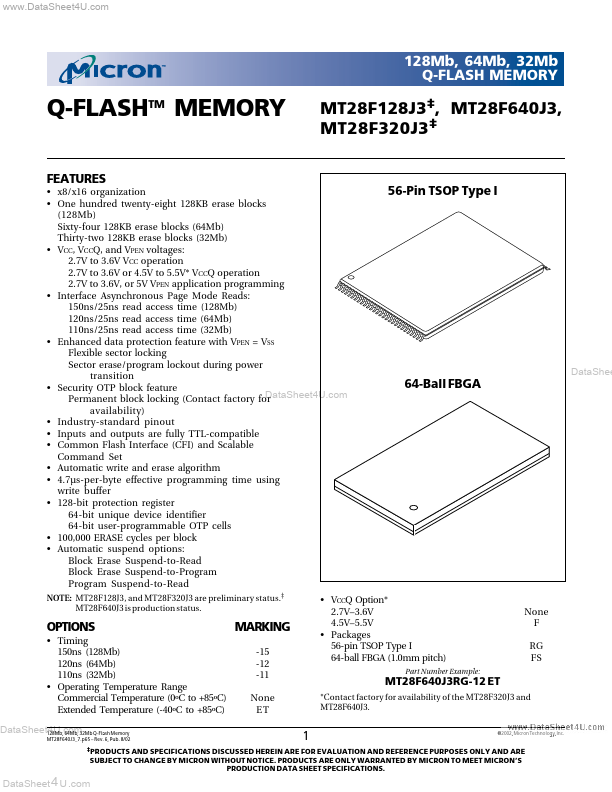 MT28F128J3