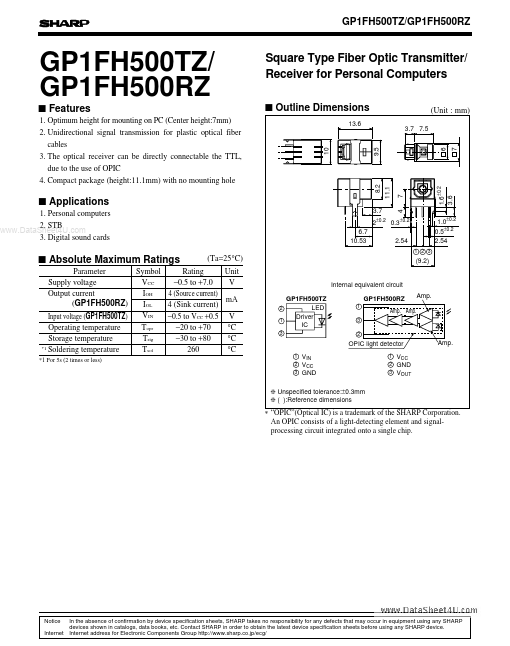 <?=GP1FH500RZ?> डेटा पत्रक पीडीएफ