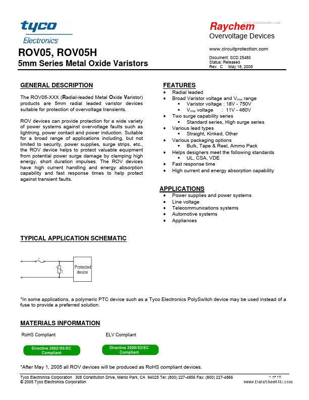 ROV05H Tyco Electronics