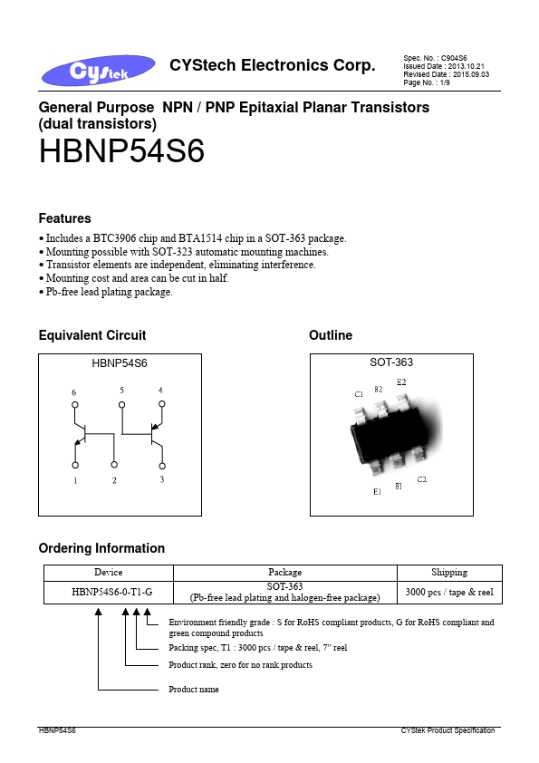 HBNP54S6 Cystech Electonics