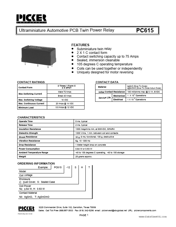 PC615 Picker Components
