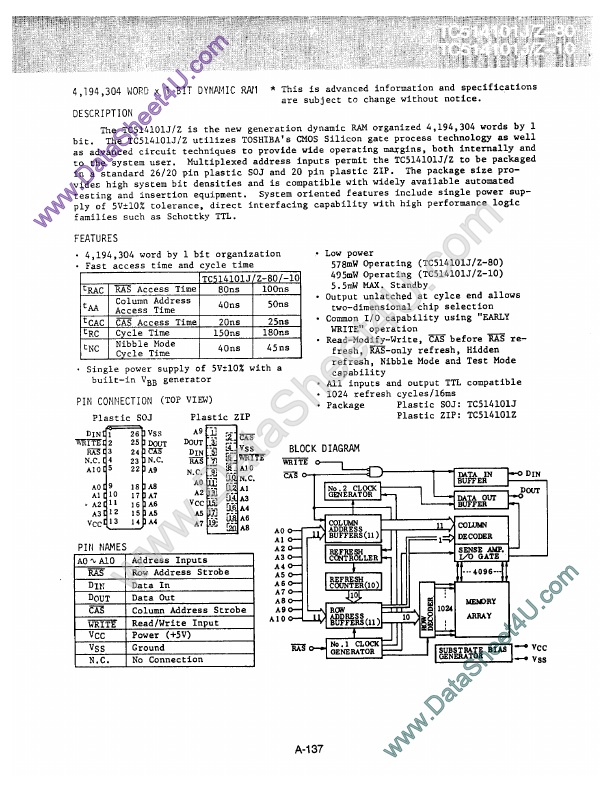 TC514101J-80 Toshiba