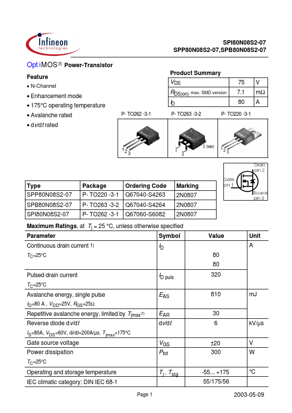 SPB80N08S2-07