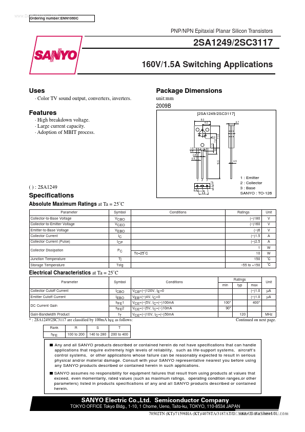 C3117 Sanyo Semicon Device