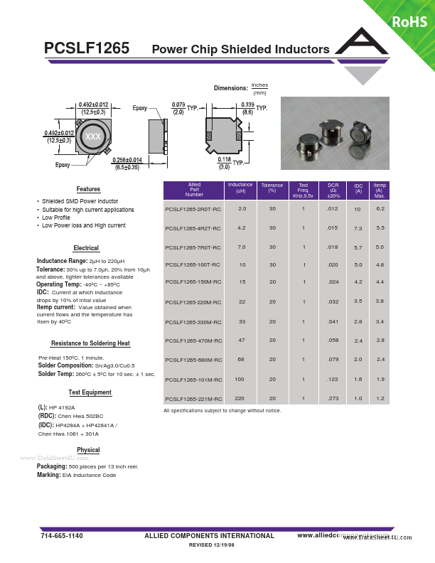 <?=PCSLF1265?> डेटा पत्रक पीडीएफ
