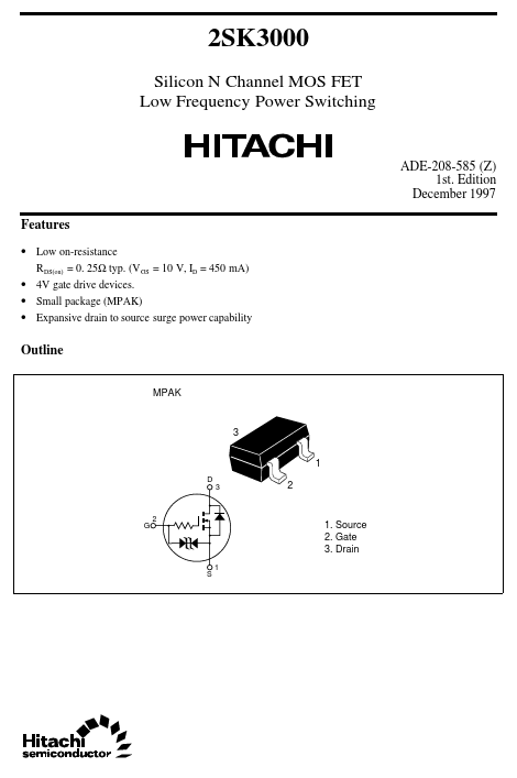 2SK3000 Hitachi Semiconductor
