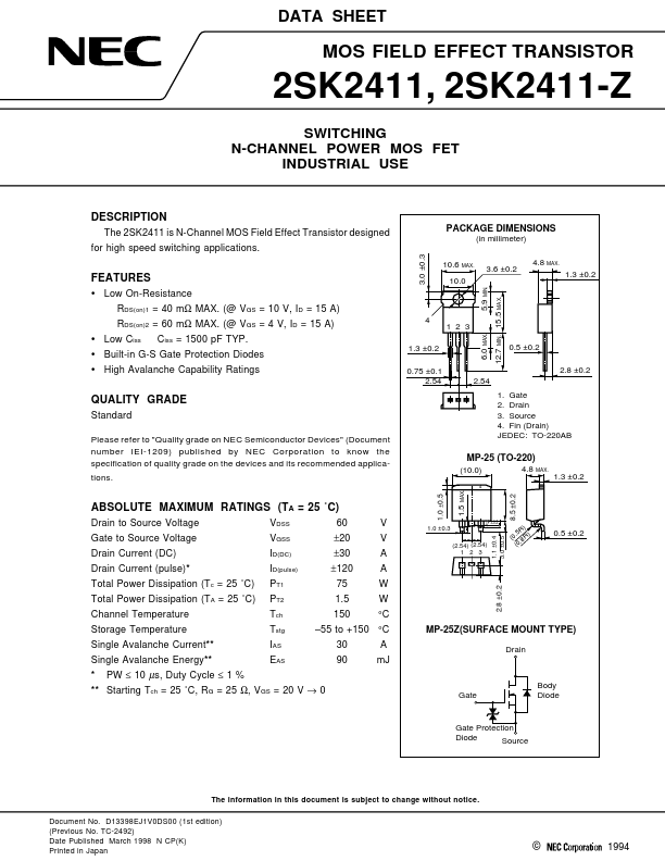 2SK2411-Z NEC Electronics