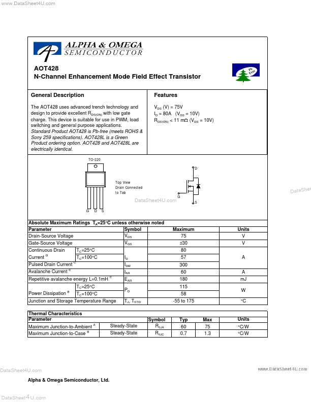 <?=AOT428?> डेटा पत्रक पीडीएफ