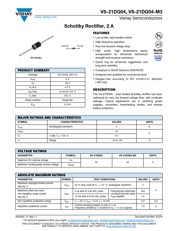 VS-21DQ04-M3 Vishay