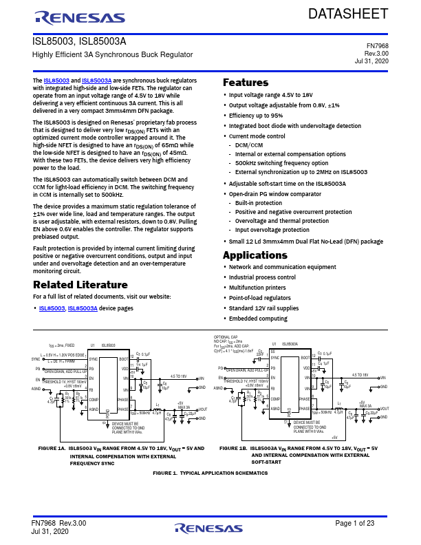 ISL85003A Renesas