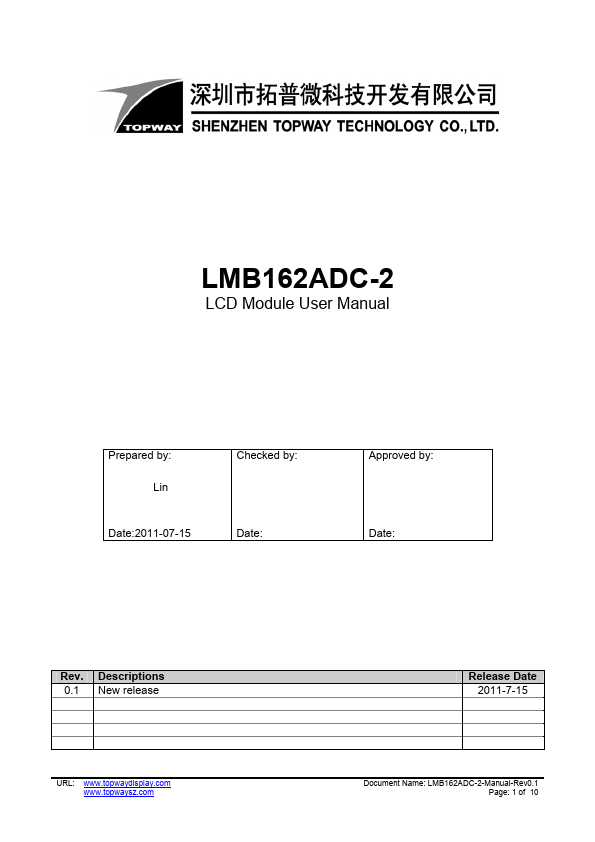 LMB162ADC-2 TOPWAY