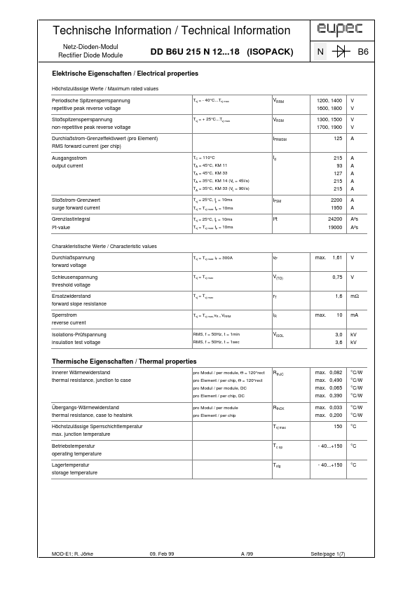 <?=DDB6U215N14?> डेटा पत्रक पीडीएफ