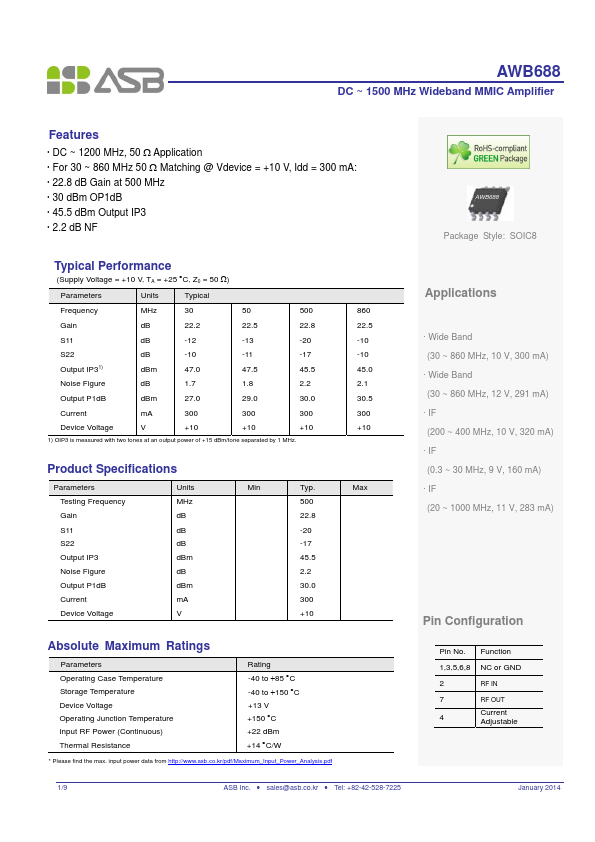 <?=AWB688?> डेटा पत्रक पीडीएफ