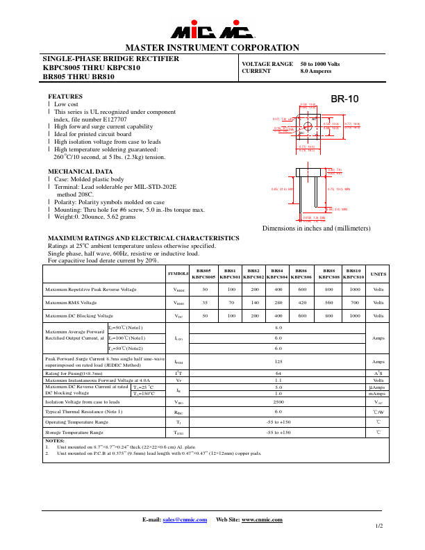 KBPC802 MIC