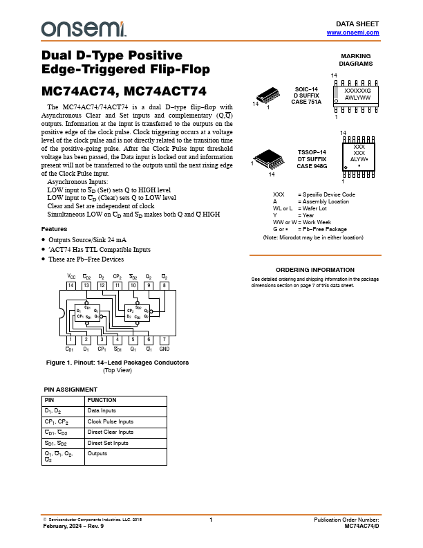MC74ACT74 ON Semiconductor