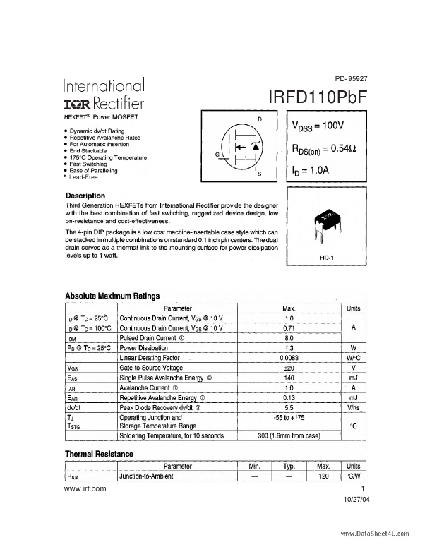 IRFD110PBF International Rectifier