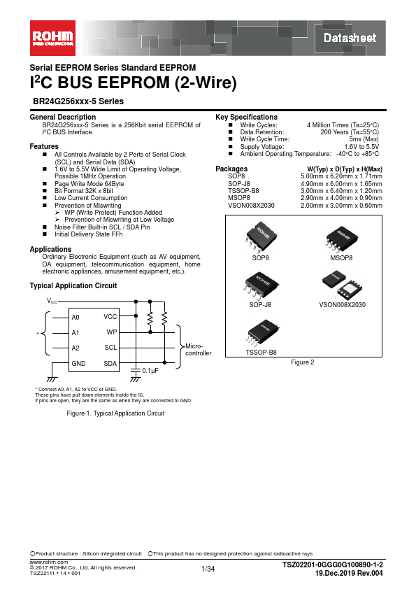 <?=BR24G256FVT-5E2?> डेटा पत्रक पीडीएफ