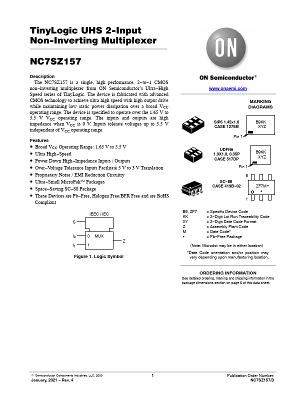 NC7SZ157 ON Semiconductor