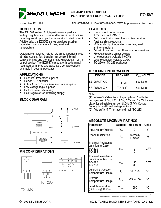 EZ1587 Semtech Corporation