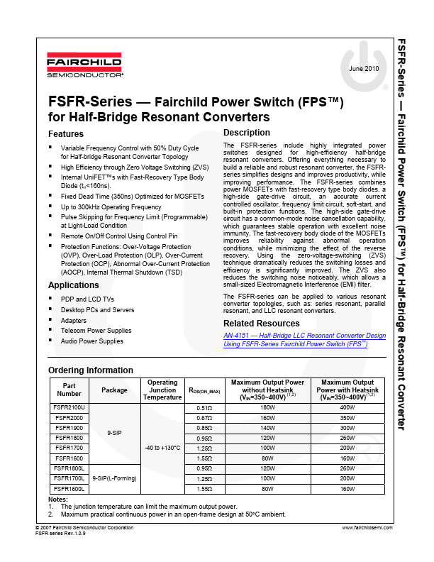 FSFR1600 Fairchild Semiconductor