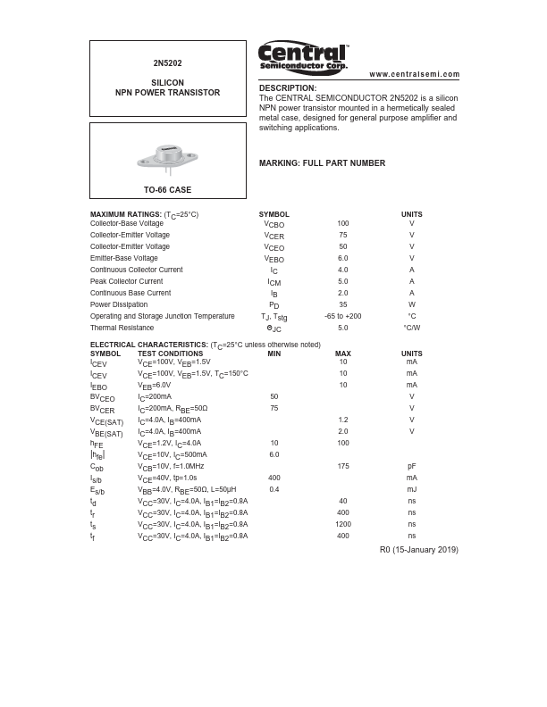 2N5202 Central Semiconductor