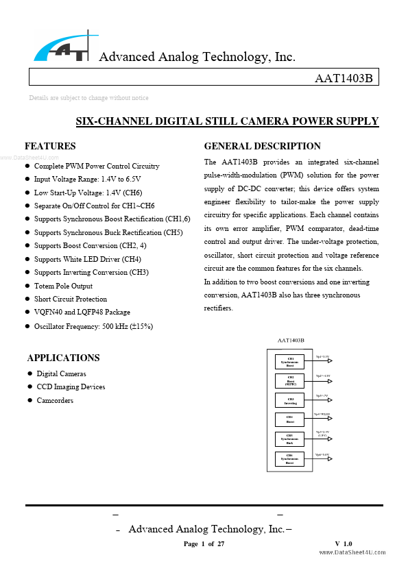AAT1403B Advanced Analog Technology