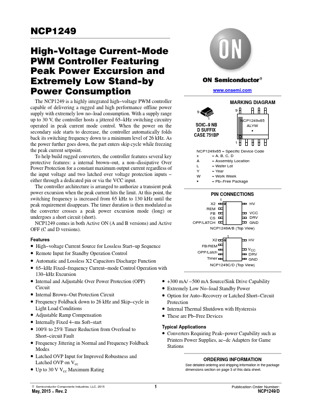 NCP1249 ON Semiconductor