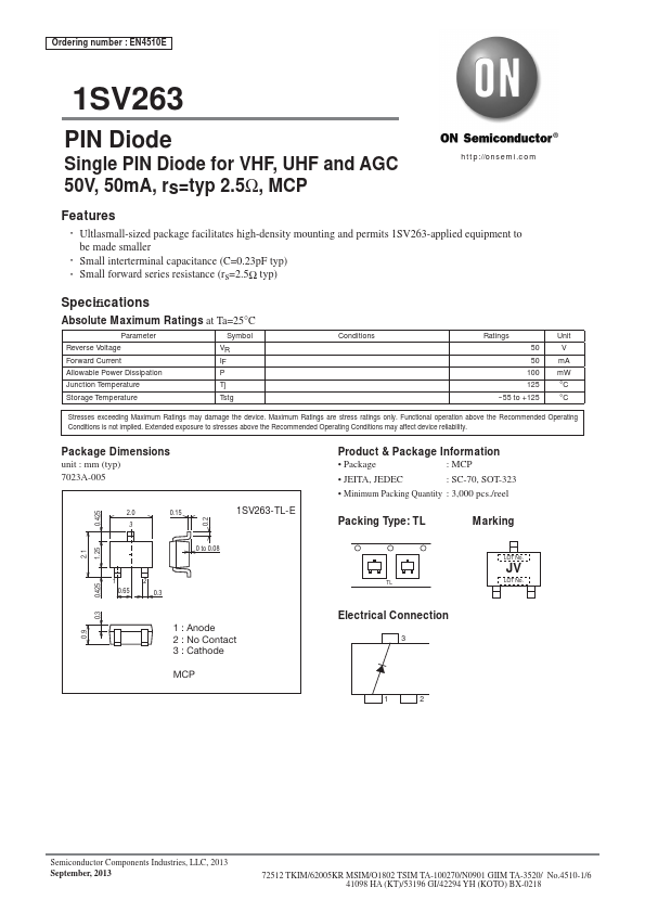 1SV263 ON Semiconductor