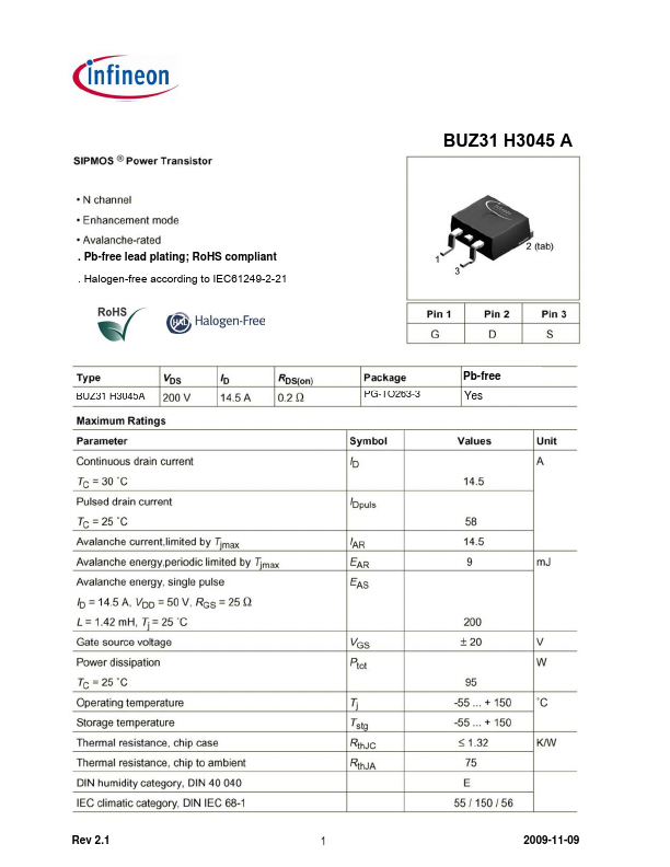 BUZ31H3045A Infineon