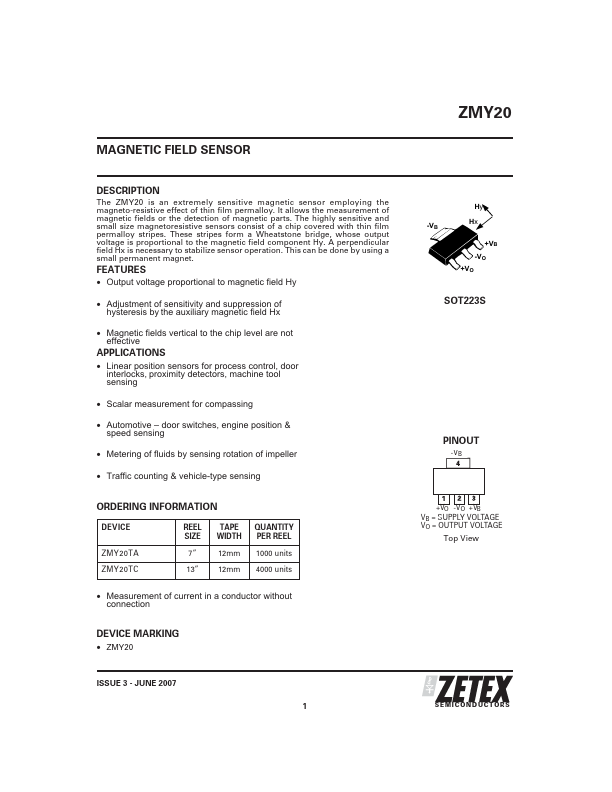 ZMY20 Zetex Semiconductors