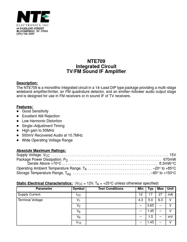 NTE709