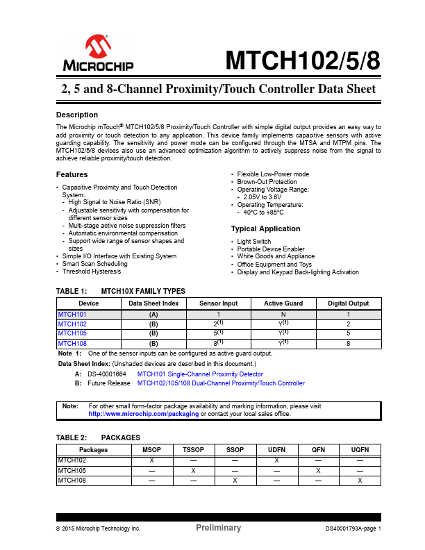 MTCH105 Microchip