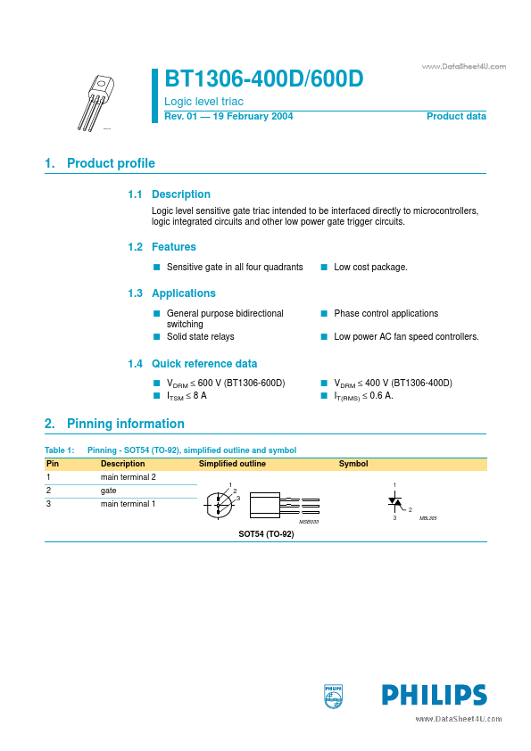 BT1306-400D NXP Semiconductors