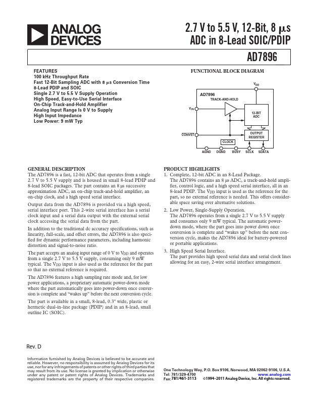 AD7896 Analog Devices