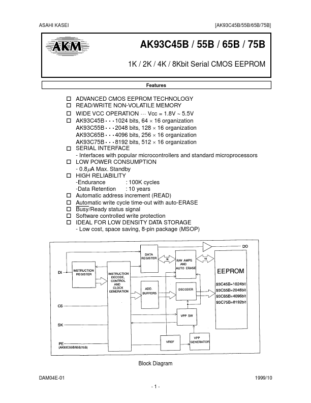 AK93C65B Asahi Kasei Microsystems