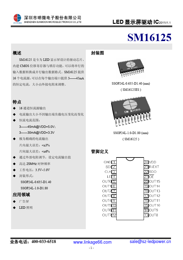 SM16125 Shenzhen Sunmoon Microelectronics