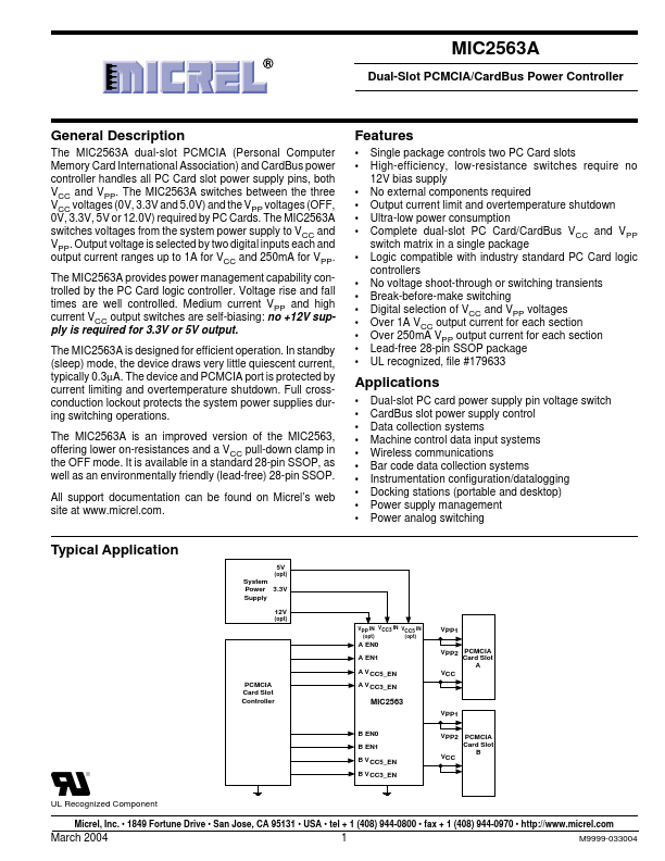 MIC2563A Micrel Semiconductor