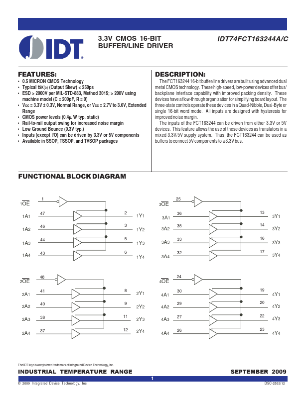 IDT74FCT163244A Integrated Device Technology