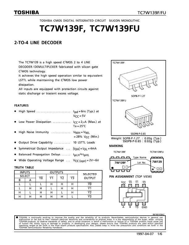 TC7W139F Toshiba