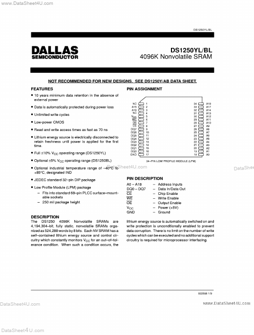 DS1250BL Dallas Semiconducotr