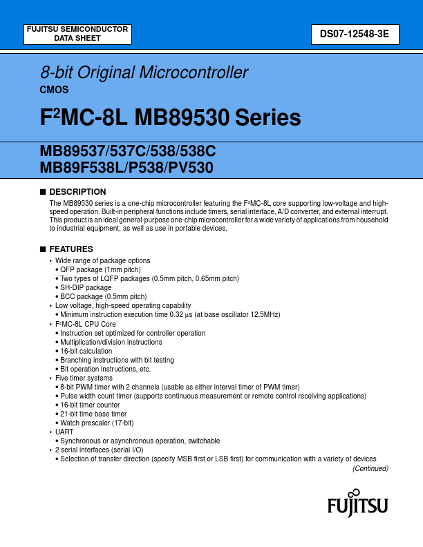 MB89537C Fujitsu Media Devices